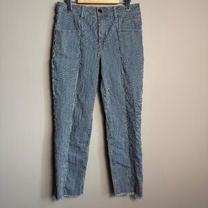 Kut From The Kloth Reese High Rise Ankle‎ Stretchy Jeans Blue Striped Festival 8